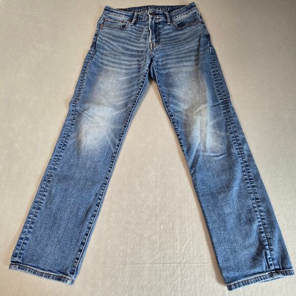 American Eagle Airflex+ Slim Straight Leg Stretch Denim Jeans Mens 30x30 - Picture 1 of 15